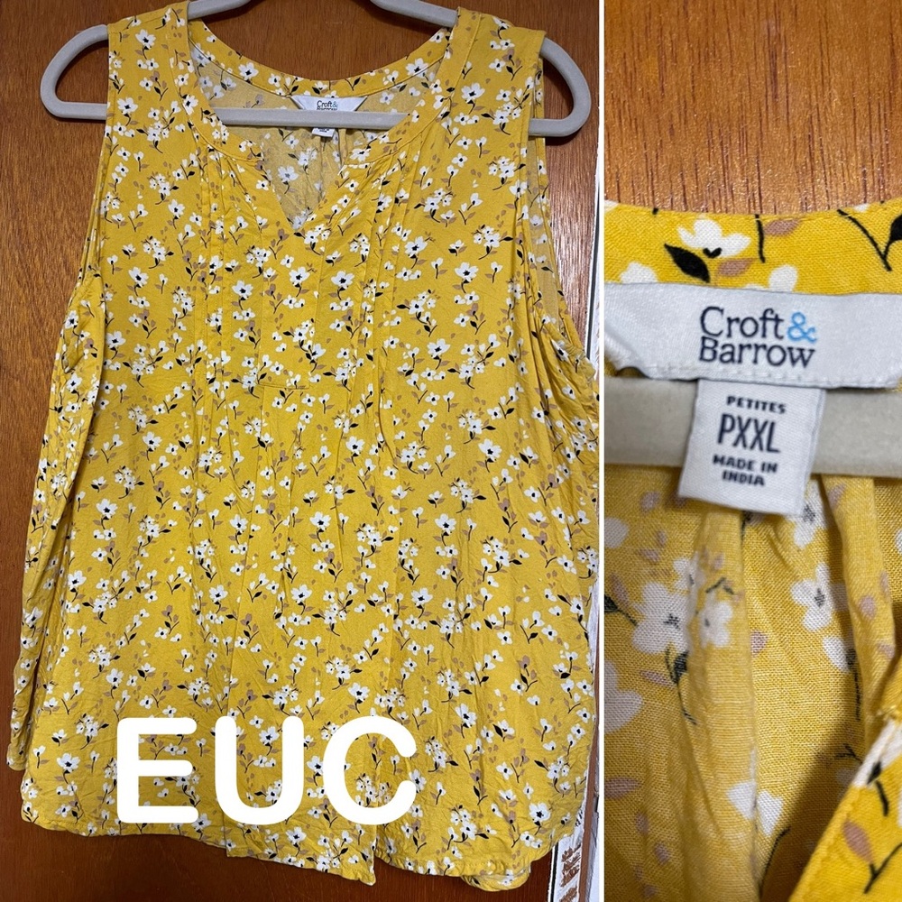 Croft & Barrow yellow sleeveless top